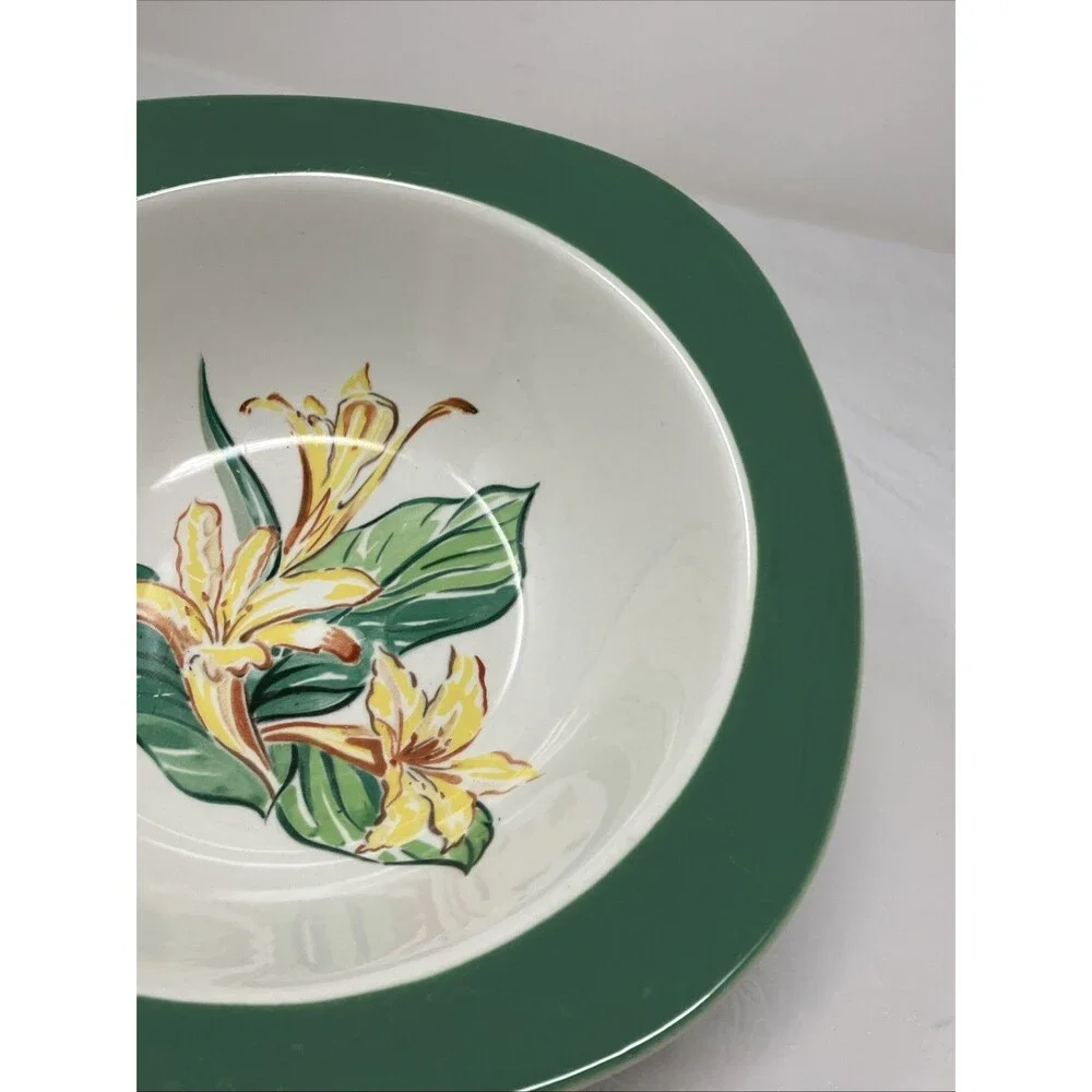 Taylor Smith & Taylor Conversation DAYLILY Round Serving Bowl 9” Rimmed